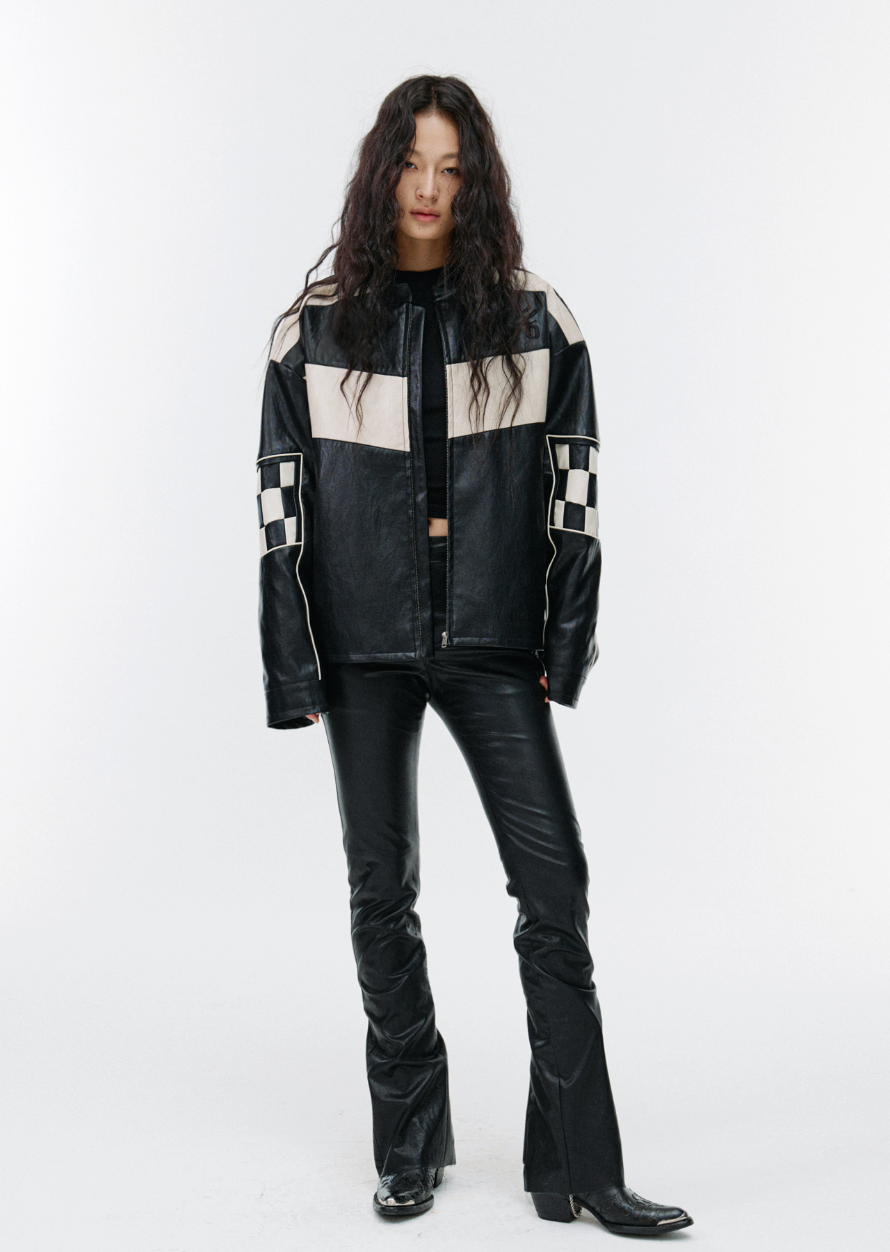 FAUX LEATHER RACING JACKET